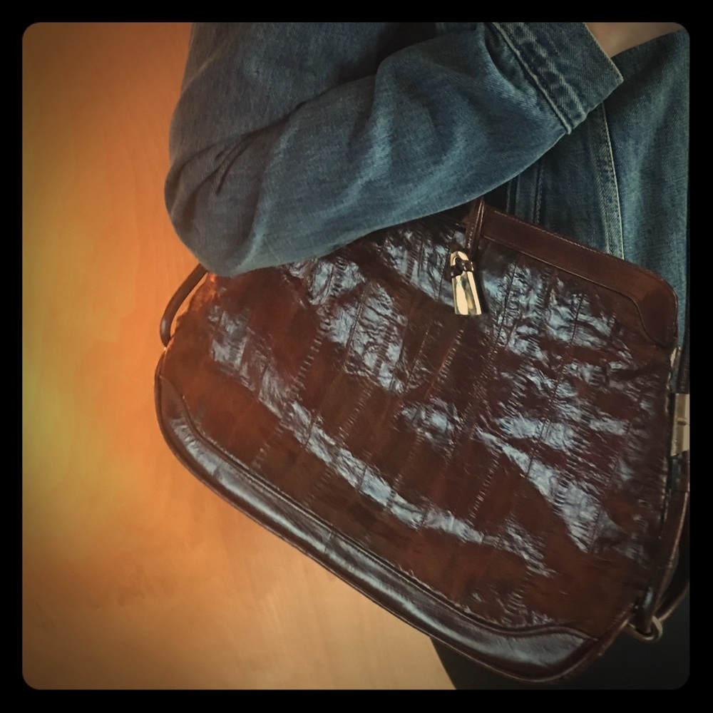 Eel Skin Purse - Vintage 1980s